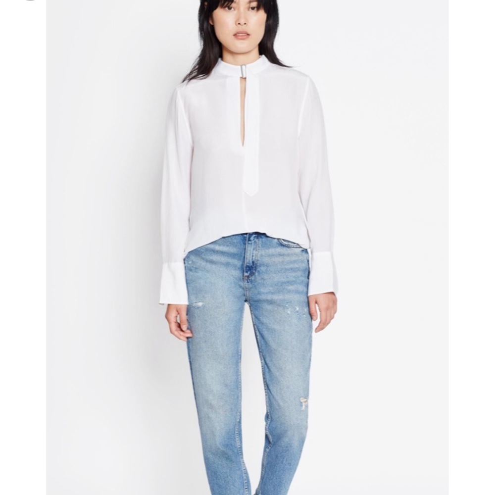 NWOT Equipment Femme Janelle top in bright white - Picture 3 of 7